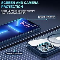 Vista 2 de Funda magnética diseñada para iPhone 13 Pro Max [compatible con MagSafe] con protector de pantalla y protector de lente de cámara, funda Azul