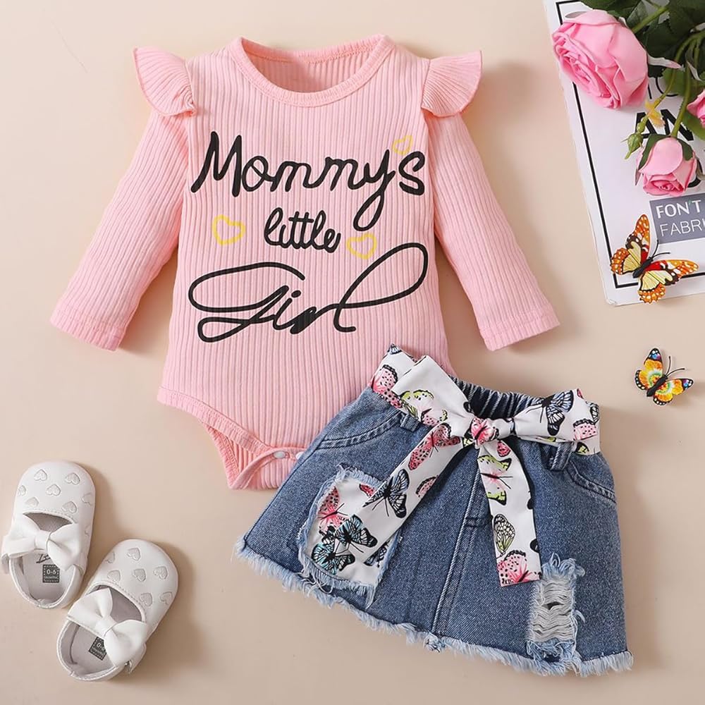 LUVCES Vesti Set Per Neonata Estivi Manica Corta Stampa A Lettere