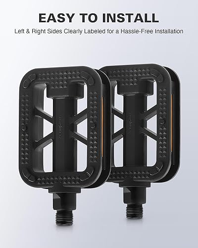 Miniatura 5 de VIRIBUS 916 Inch Bike Pedals, Aluminum Alloy or PP Bicycle Pedals with Nonskid Platforms & Reflectors, Waterproof BMX Pedals Compatible with Road