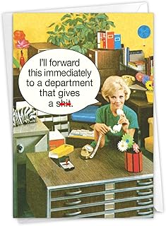 Admin Professionals Day Greeting Card - Business Employee Appreciation, Office Humor Card with Envelope (1 Card) - Department Gives a Sh-t C4093APG