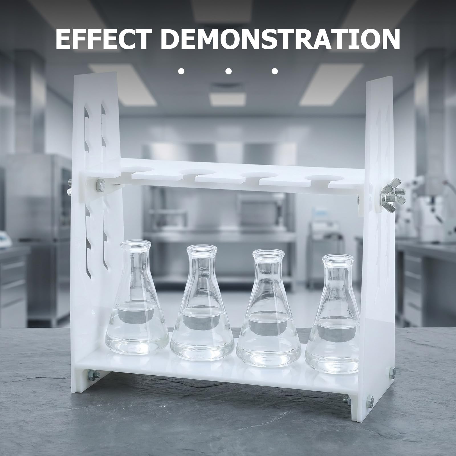 Soporte para Embudos de Laboratorio 4 Orificios y Altura Ajustable