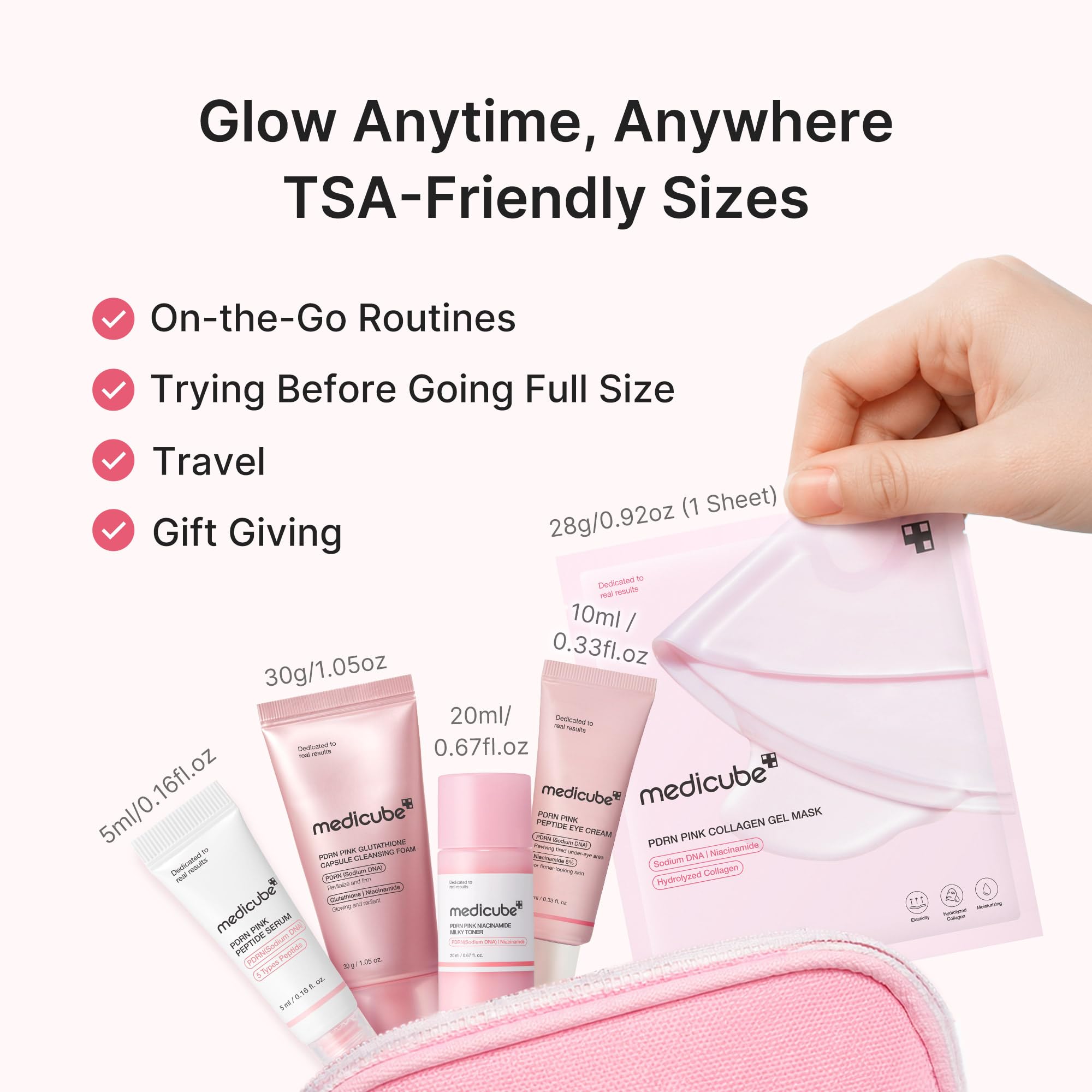 medicube PDRN Glow Essentials Kit, Mini Skincare Travel Set, 5-Step Routine view 6