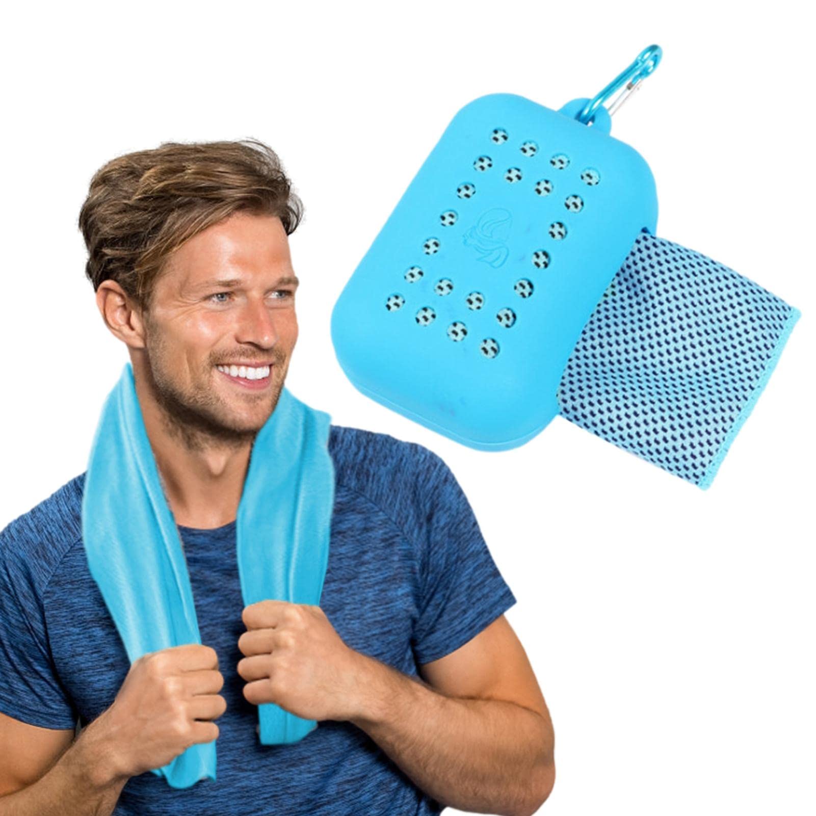 Asciugamano Rinfrescante Yeeda Cool Towel - Microfibra, 30x90 Cm, Effetto Freddo Immediato, Con Scatola Silicone E Moschettone