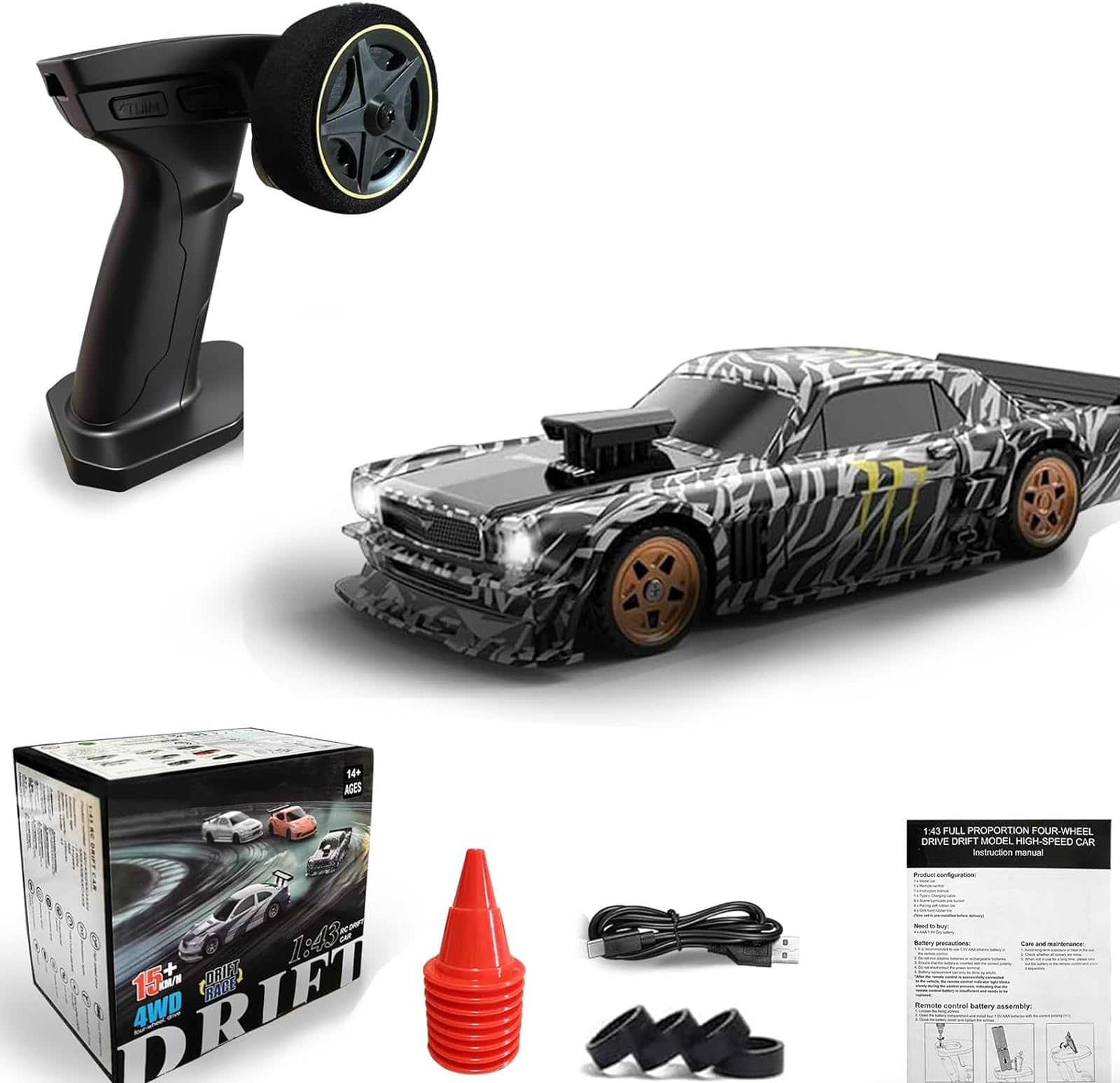 Mini Fast RC Cars, 1/43 RC Drift Car Small Remote Control Car with Gyroscope,...