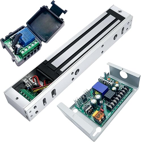 Miniatura 8 de Cerradura magnética para puerta, kit de cerradura magnética eléctrica de 600 libras, sistema de control de acceso con 2 controles remotos
