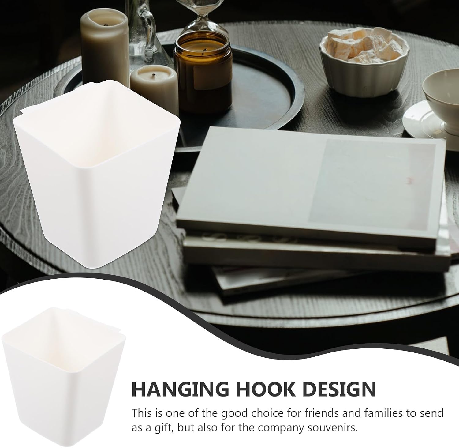 Homoyoyo 5pcs White Plastic Hanging Pen Cup Holder for Office Desk Storage image 3