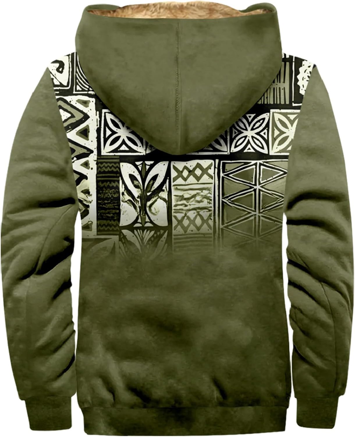 Sherpa Jacket Men Warm Fleece Plaid Warm Hoodies Zip Up Winter Hooded Jacket Comfy Casual Coat With Pockets Sweatshirt
