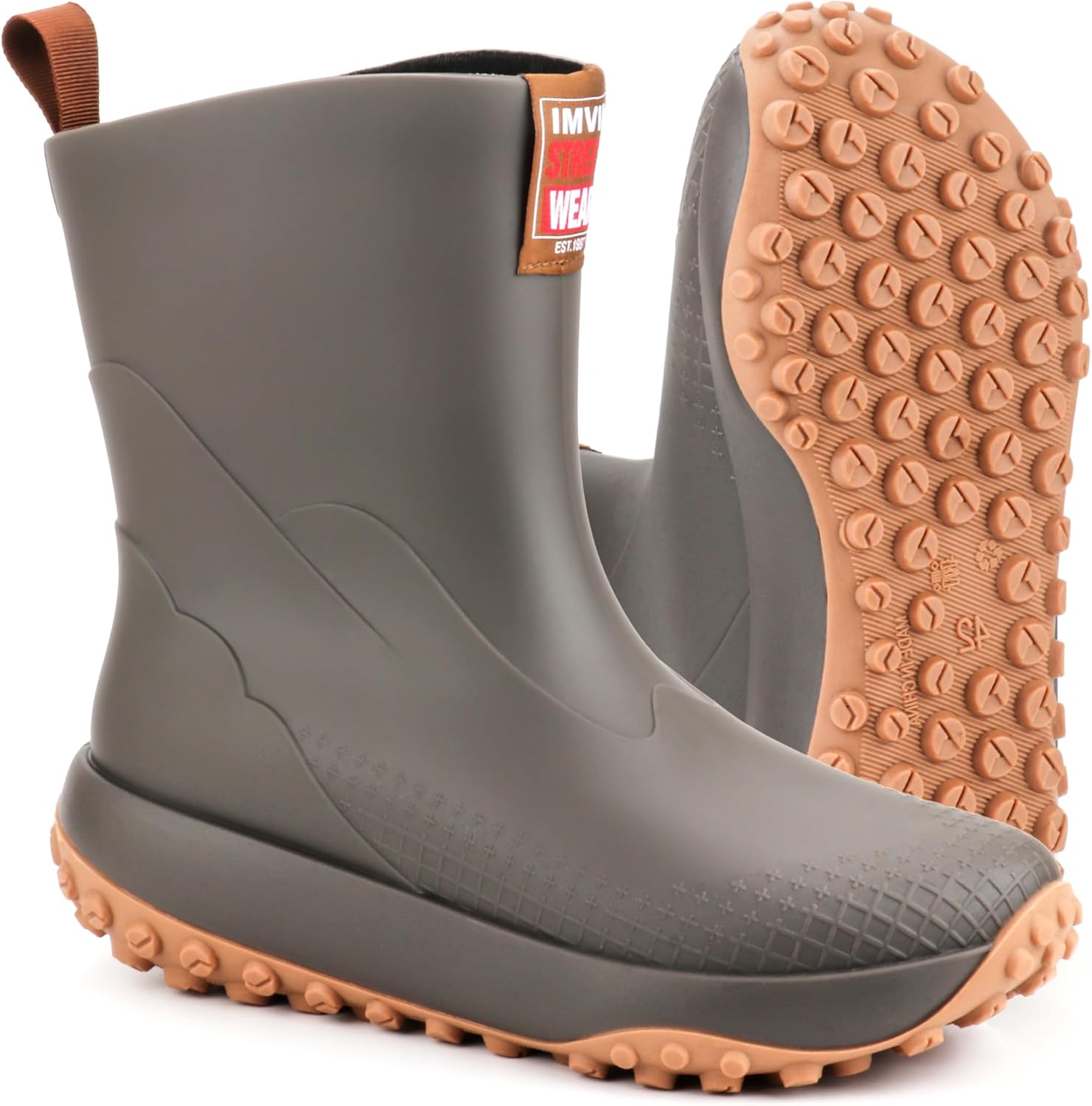 Men's Waterproof Work Rain Boots - Anti-Slip Sole