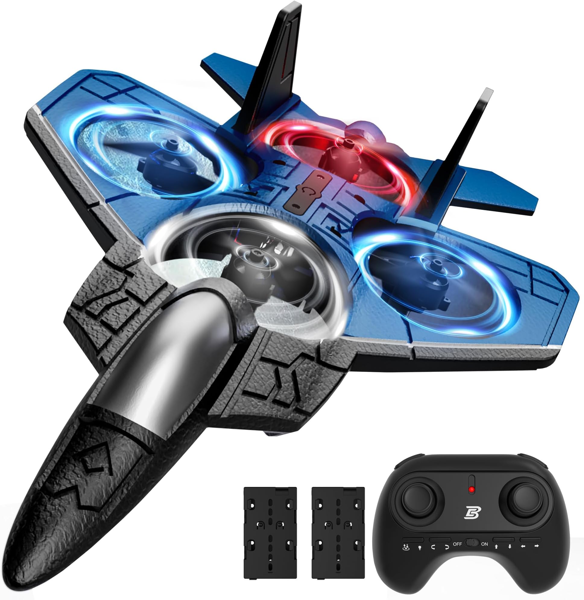 SMILESSKIDDO RC Fighter Airplane丨F-22 Raptor Mini Drone Remote Control Jet Plane Stunt Drone for Adults & Kids Toy with Light Gift for Kids Beginner