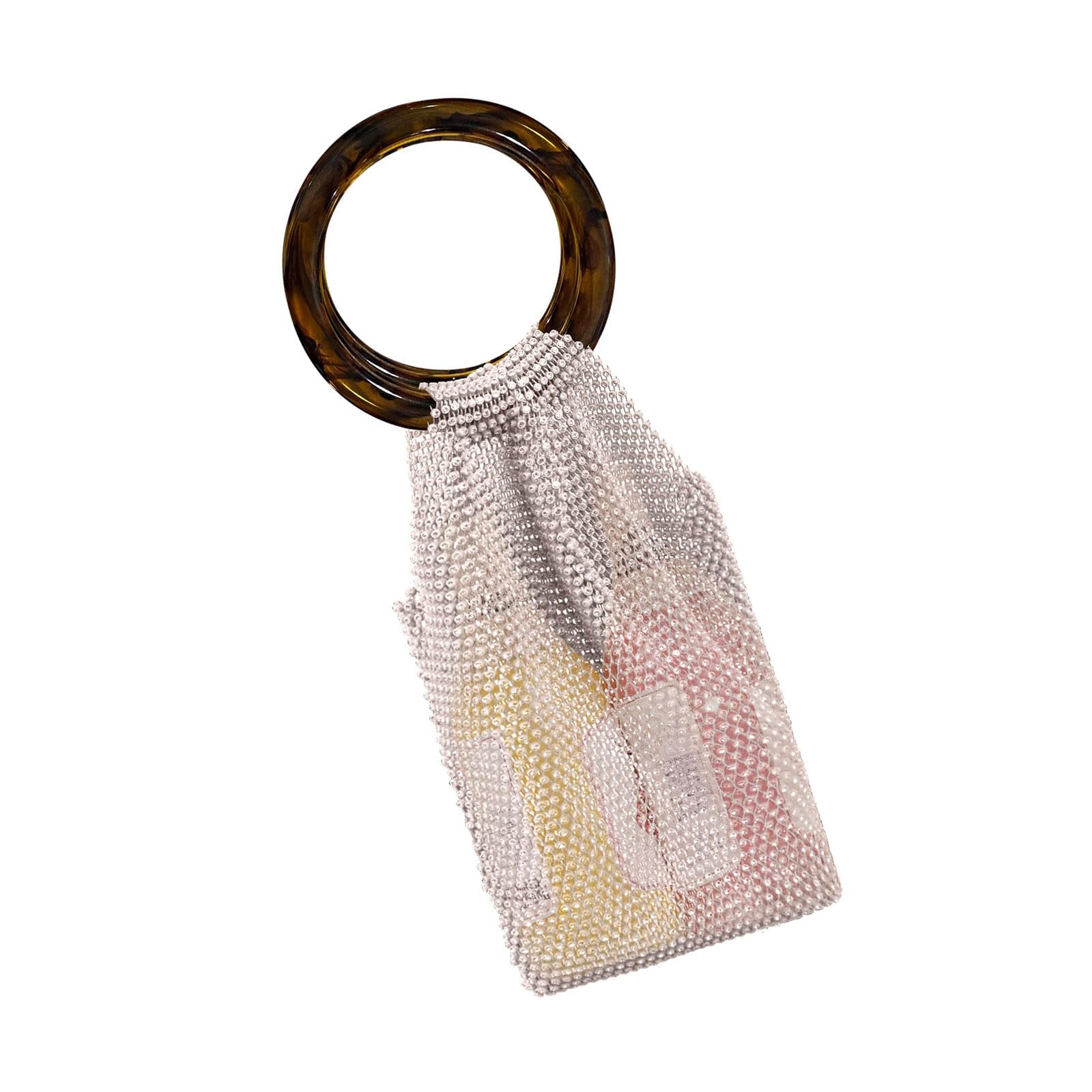 Jazuaiao Crystals Embellished Sturdy Rhinestones Pouches for Cosmetic Organization and Bottle Carrying Storage Bag
