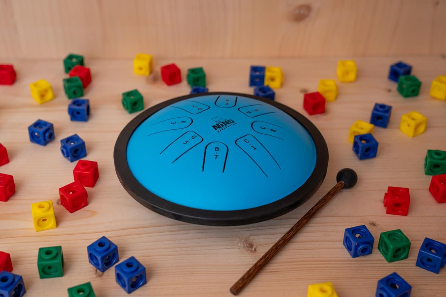 Melodic Steel Tongue Drum, 8 Notes — Instrument for Classroom Music — Includes Mallets and Bag