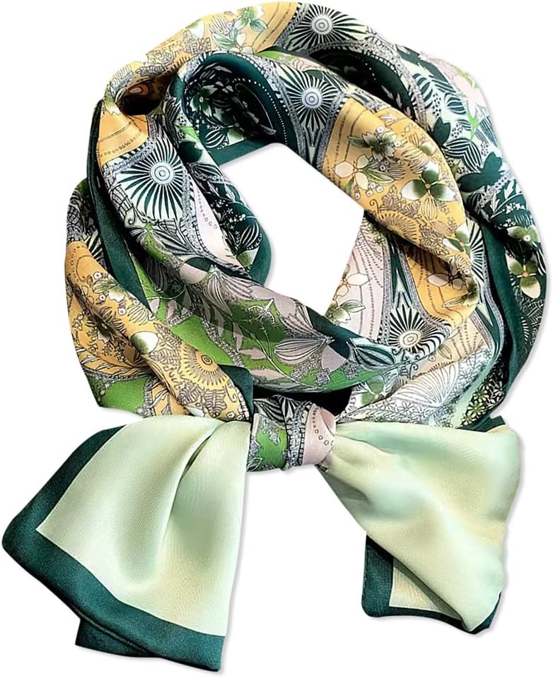 LumiSyne Skinny Silk Scarf For Women Easy Pull-Through Design French Vintage Style Narrow Long Neckerchief Lightweight Satin Small Scarf Decorative