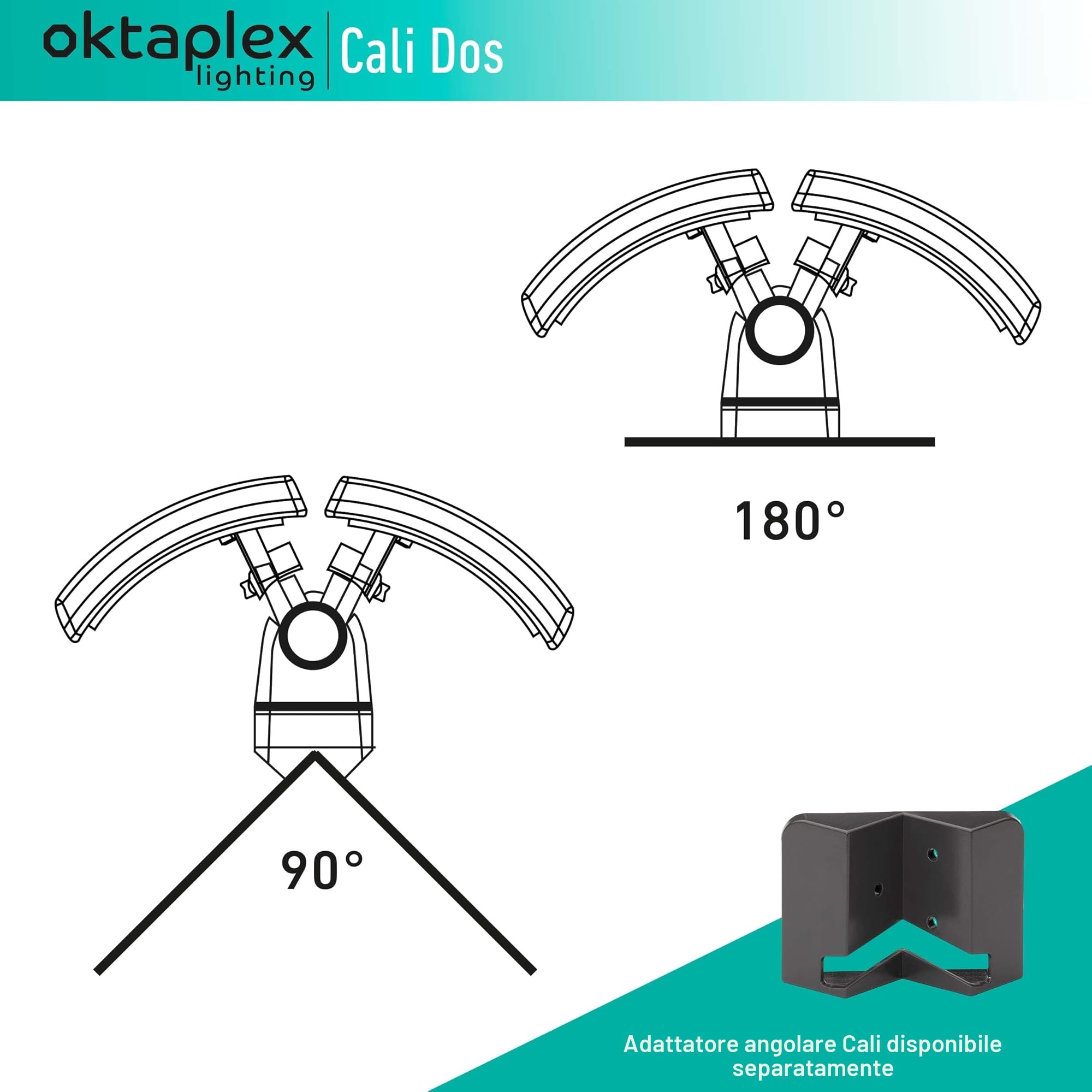 Oktaplex Faretto LED 40 W 230 V bianco caldo 3000 K 3200 lumen applique da esterno orientabile Cali Dos IP65 lampada da esterno a parete bianco per giardini terrazze e verande