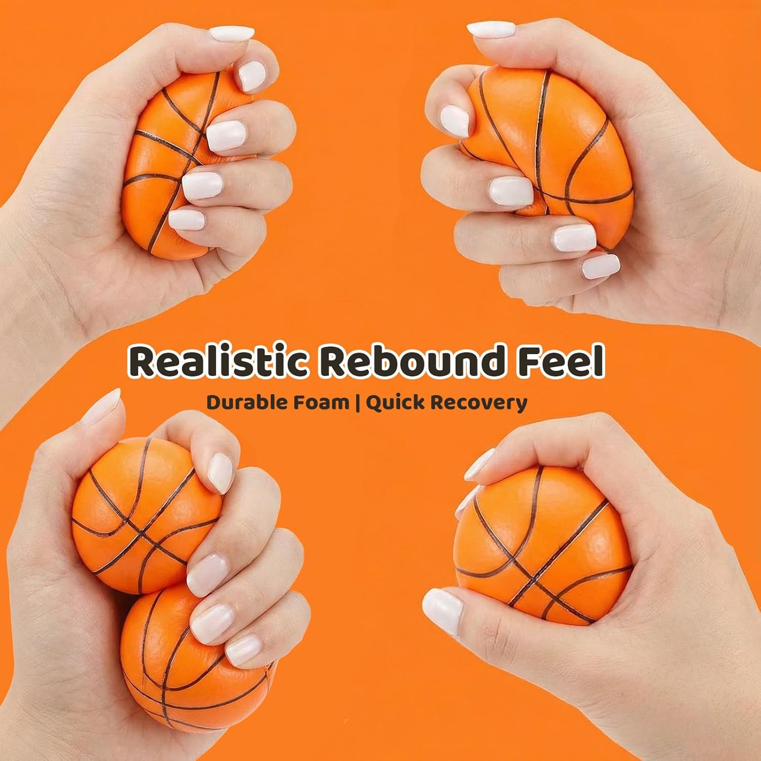 LovesTown 20PCS Mini Basketballs Stress Balls for Kids and Adults, 2.5 Inch Squeeze Toys Soft Foam Stress Balls for March Madness Basketball Birthday Theme Party Favors, Easter Goodie Bag Stuffers