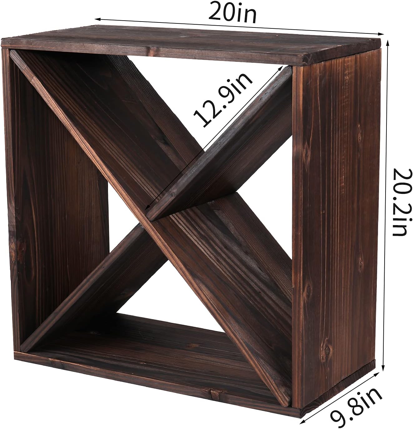 Wine Rack countertop Wooden Stackable Storage Rustic Retro Style Cube 24-Bottle Wooden Wine Rack Wine Cabinet (Dark Brown)