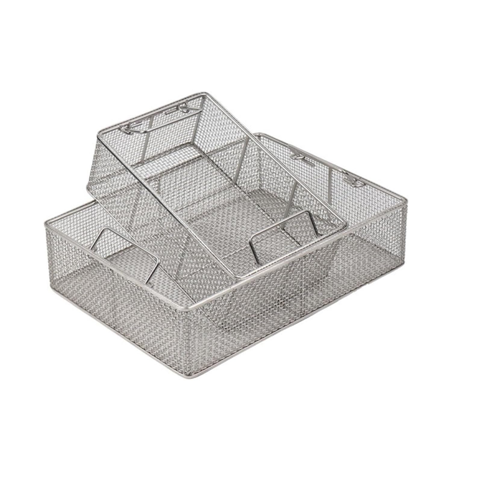 Cestas de esterilización for bandejas de instrumentos, bandeja de esterilización for instrumentos médicos (una), acero inoxidable 304,aptas for instrumentos quirúrgicos, médicos y dentales(30x50x10cm)