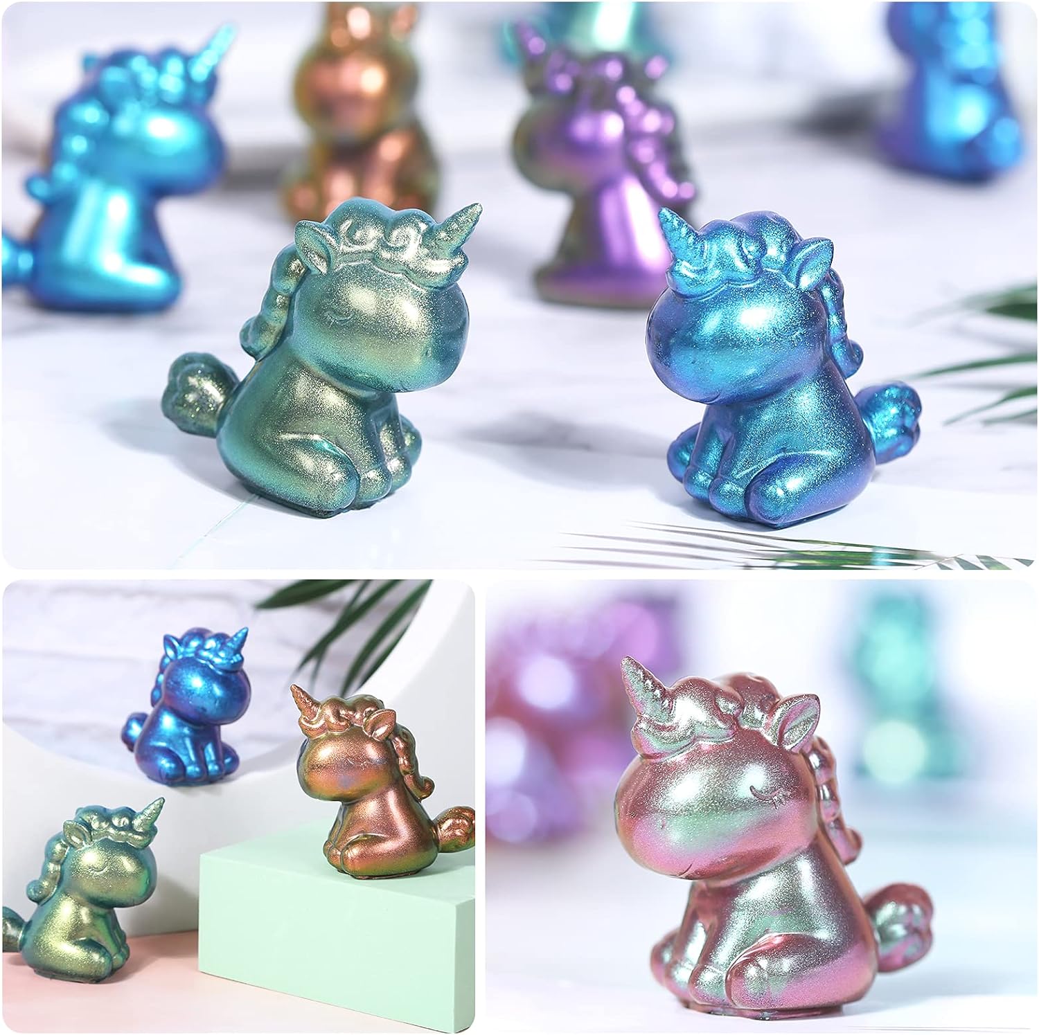 Chameleon Powder Pigment, 8 Color Changing Mica Powder for Epoxy Resin Tumblers, Update Chrome Powder for Nails Art Makeup Paints Crafts Candle Making Dye Slime Metallic - Image 2