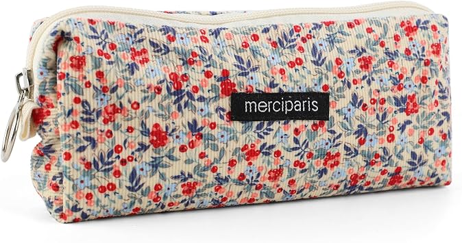 School Pencil Case, Retro Style Corduroy Pencil Case, Lightweight
