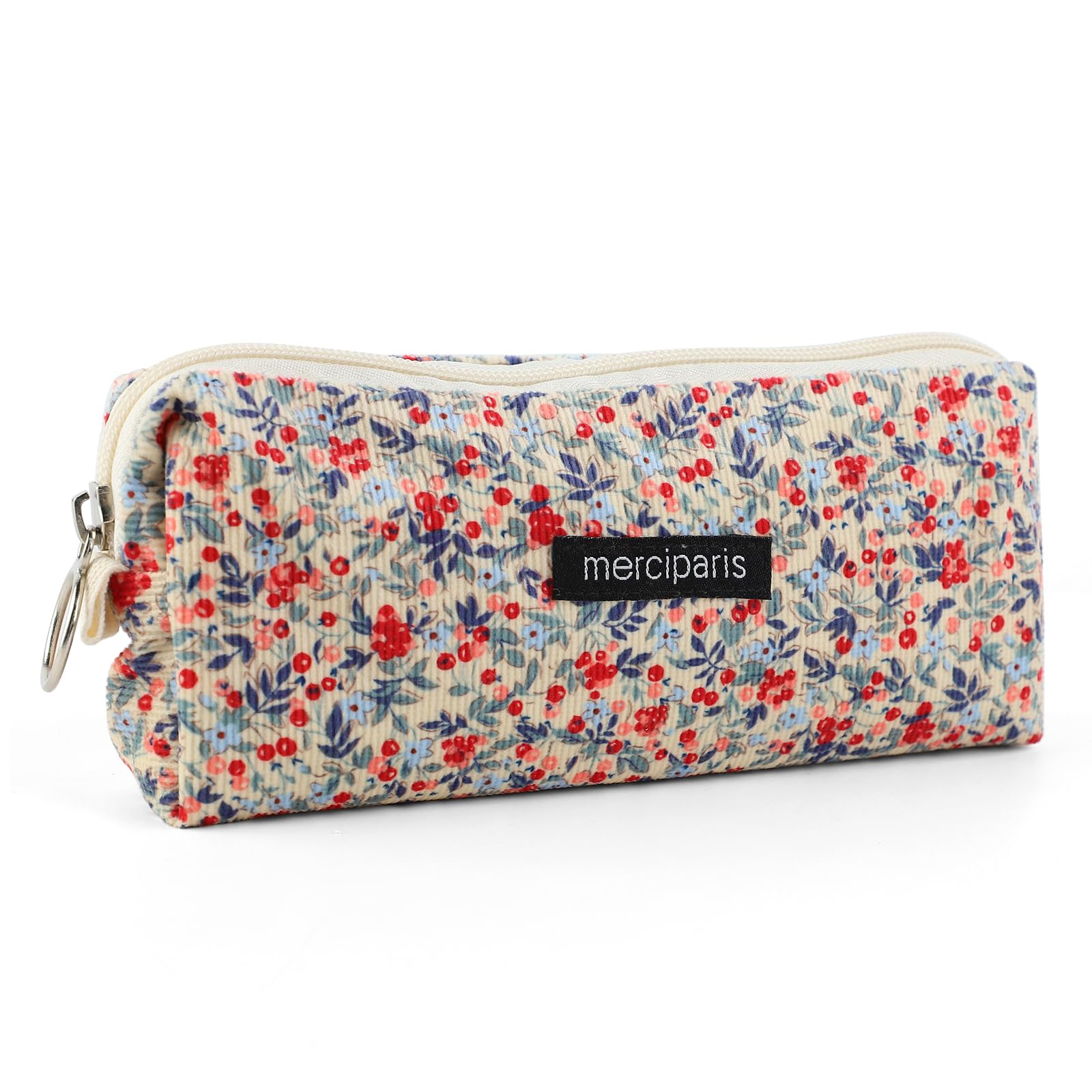 Trousse Scolaire Rétro en Velours Côtelé pour Filles, Portable et Polyvalente