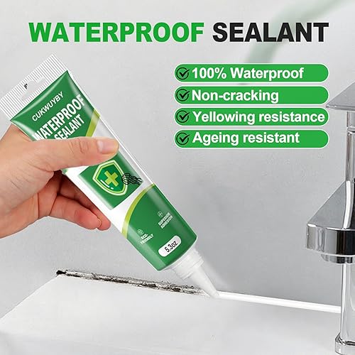 Miniatura 3 de Calafateo de silicona de 15.9 onzas (paquete de 3 unidades de 5.3 onzas), sellador de silicona impermeable para cocina, baño, adherencia más fuerte,
