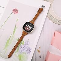 Vista 5 de Minyee Compatible con Fitbit Versa 3/Fitbit Sense Band para mujeres y hombres, correa de cuero delgada y fina, pulsera para Fitbit Versa 3/Fitbit