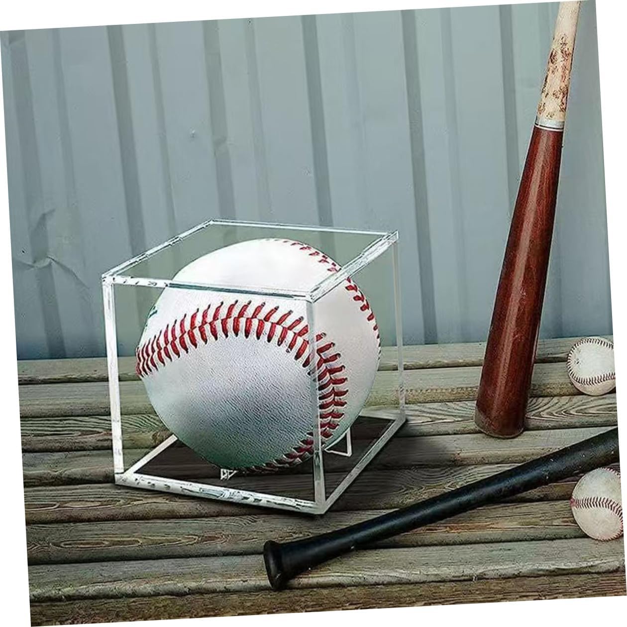 ORFOFE 3pcs Small Baseball Cube Display Case with Stand, Acrylic Baseball Memorabilia Storage Box for Signed Ball Protection and Collectible Showcase
