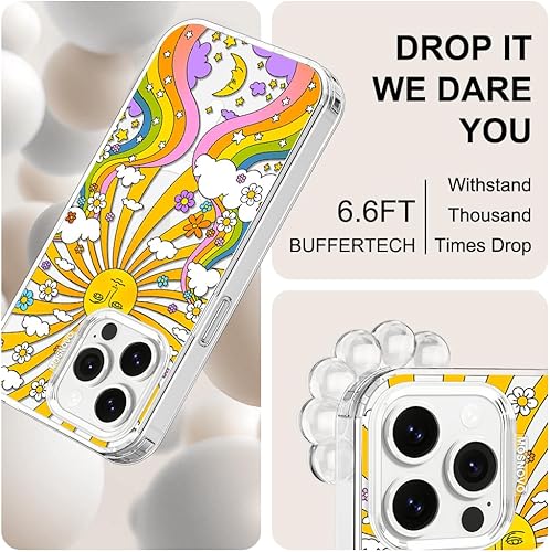 Vista 5 de MOSNOVO - Funda diseñada para iPhone 13 Pro, compatible con MagSafe, Buffertech, para impactos de caída de 6.6 pies, protector de TPU, carcasa Arte