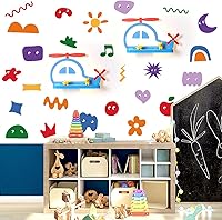 Vista 15 de 52.51x23.62 Pulgadas Adhesivos de Pared de Animales de la Selva Acuarela Pegatinas de Pared de Animales del Bosque Safari Adhesivos de Elefante