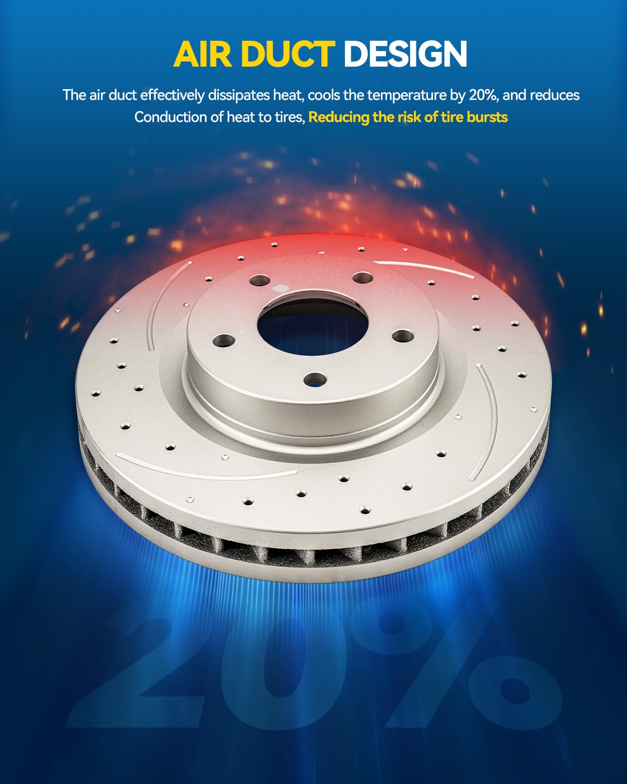 Detroit Axle Front Drilled & Slotted Brake Rotors - Pair For 1993-2002 Geo Prizm / Toyota Corolla 10 thumbnail image