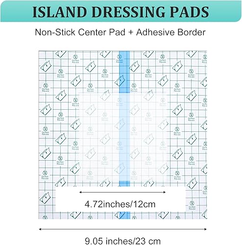 Miniatura 4 de Sibba 30 unidades de protectores de heridas de 9 x 9 pulgadas, transparente, grande, para ostomía, vendajes adhesivos a prueba de ducha, protectores
