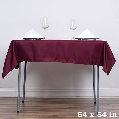 Miniatura 7 de Balsa Circle 6 manteles cuadrados de poliéster de 54 x 54 pulgadas, color negro, para bodas, fiestas, catering, cocina, comedor, eventos