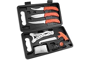 Outdoor Edge JaegerPak 8-Piece Hunting Knife Set & Field Dressing Kit with Rib Spreader