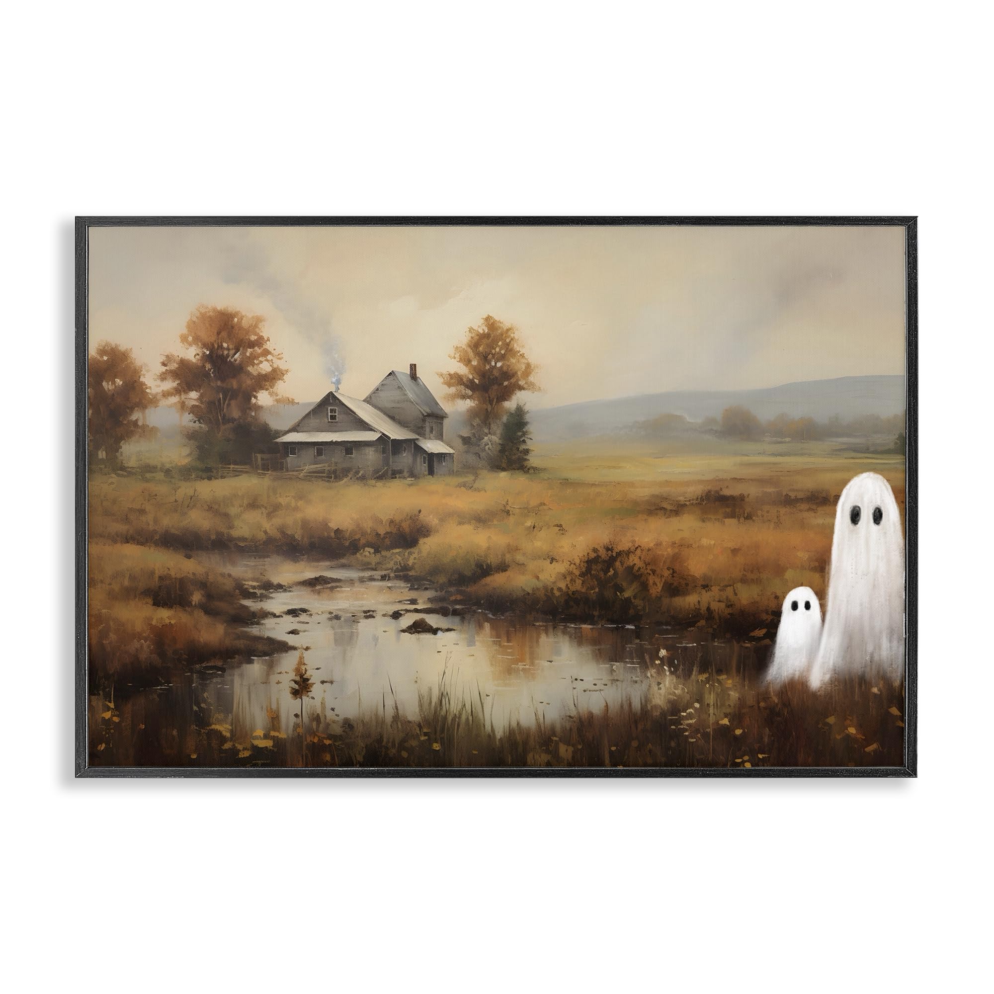 Ghosts In Farm Field impression giclée encadrée Stupell Industries 30x45cm