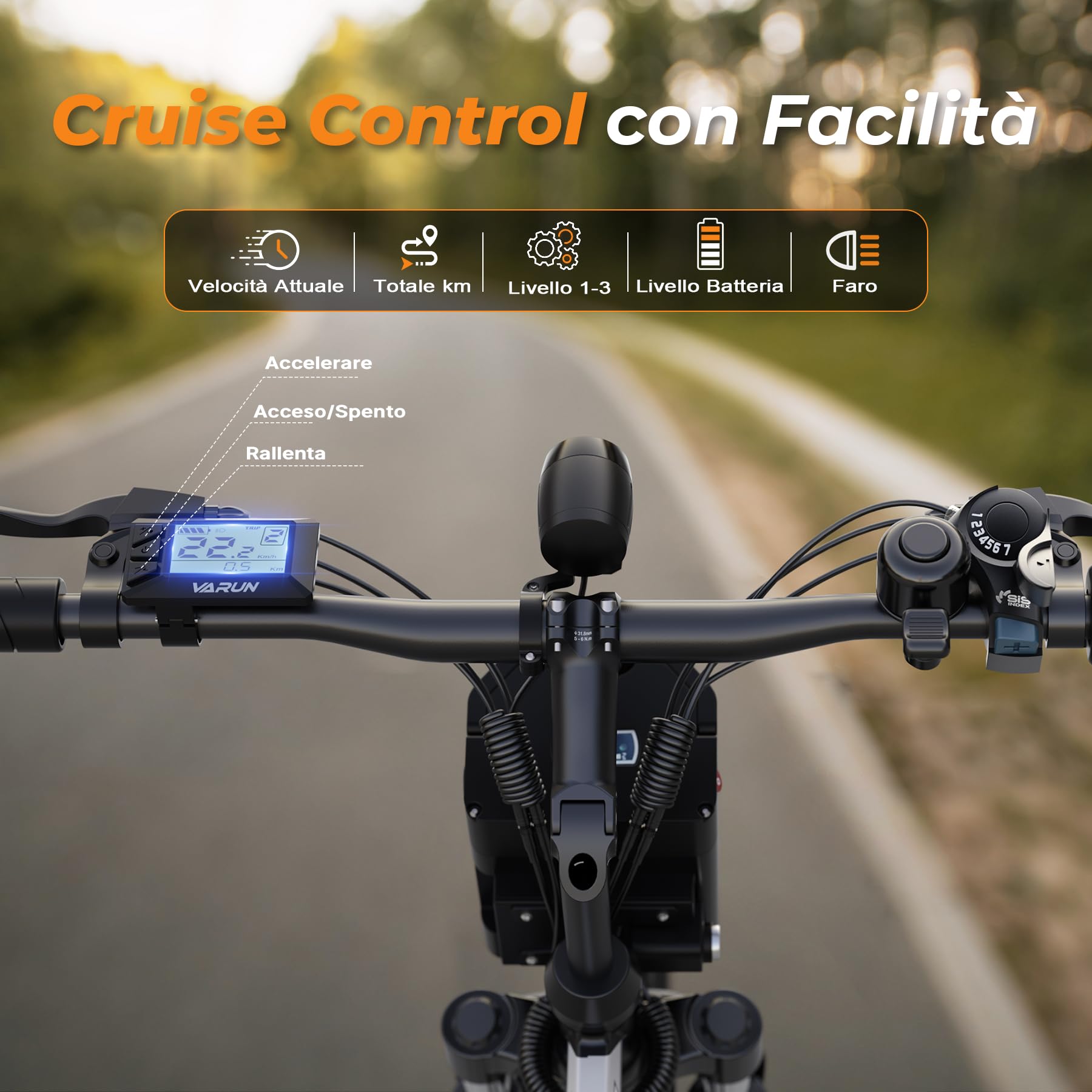 VARUN Bici Elettrica Pieghevole da 26'', 48V 374,4Wh, Sospensione Completa | Batteria Rimovibile, Autonomia di 70km, 7 Velocità Bicicletta Elettrica, E Bike Adatto a Tutti i Terreni