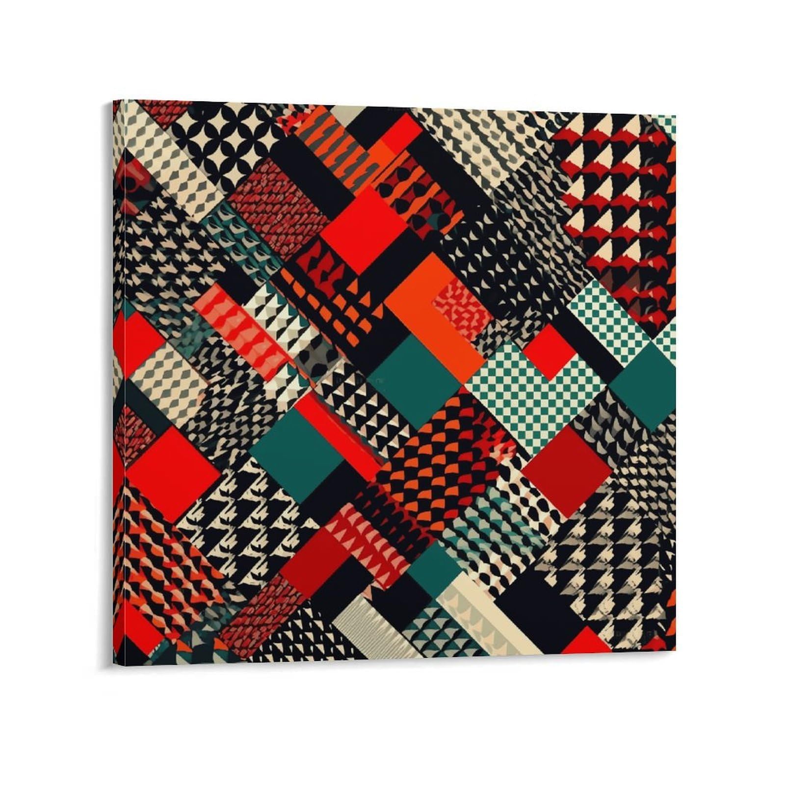 Diagonal Geometric Pattern Canvas Wall Art for Bedroom 12x12inch(30x30cm) Canvas Prints Artwork for Walls Modern Picture Artwork Painting for Living Room Aesthetic Wall Paintings for Bathroom Kitchen