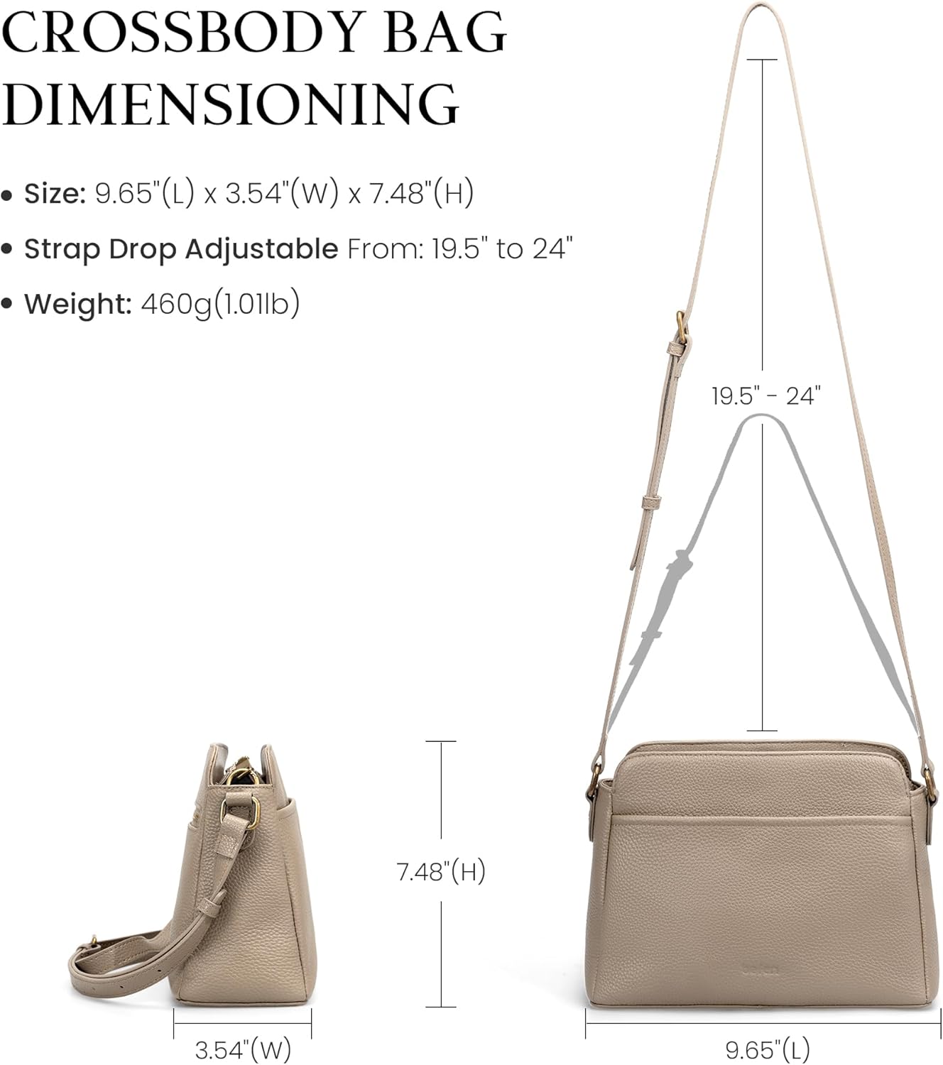 befen Anti-theft Crossbody Bag for Women Genuine Leather, Small Cross Body Shoulder Handbags with RFID Card Slots - Image 3