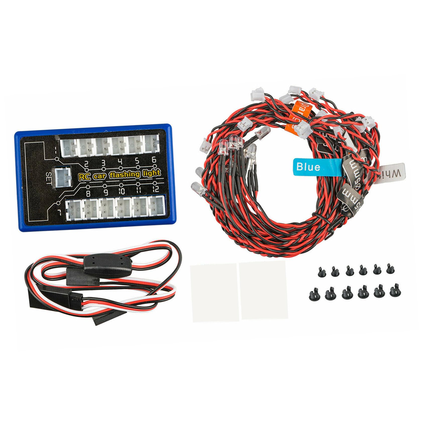 Kit led para crawler RC con luces traseras ajustables y sistema de bajo consumo 8
