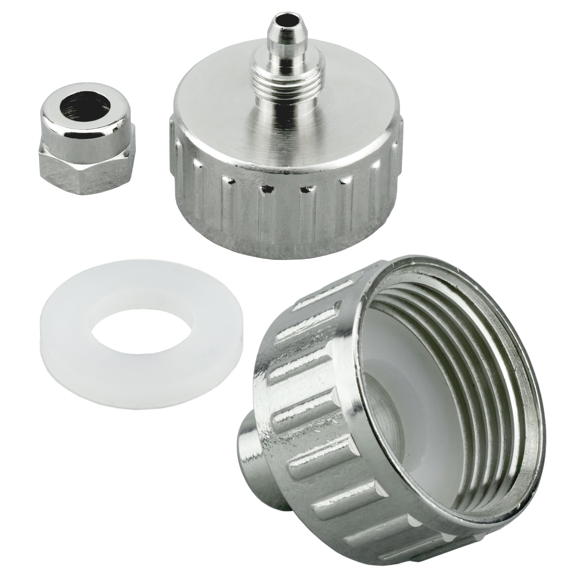 Kühlschrank Wasseranschluss - Komplettset mit 5m Schlauch und Adapter aus Messing (verschromt)