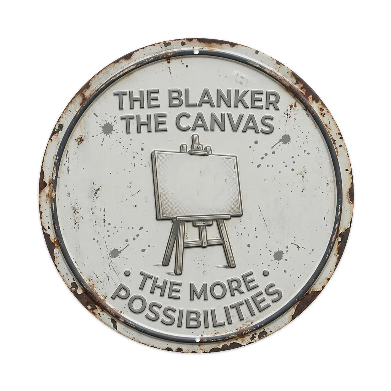 Blank Canvas Possibility Bedroom Metal Tin Sign