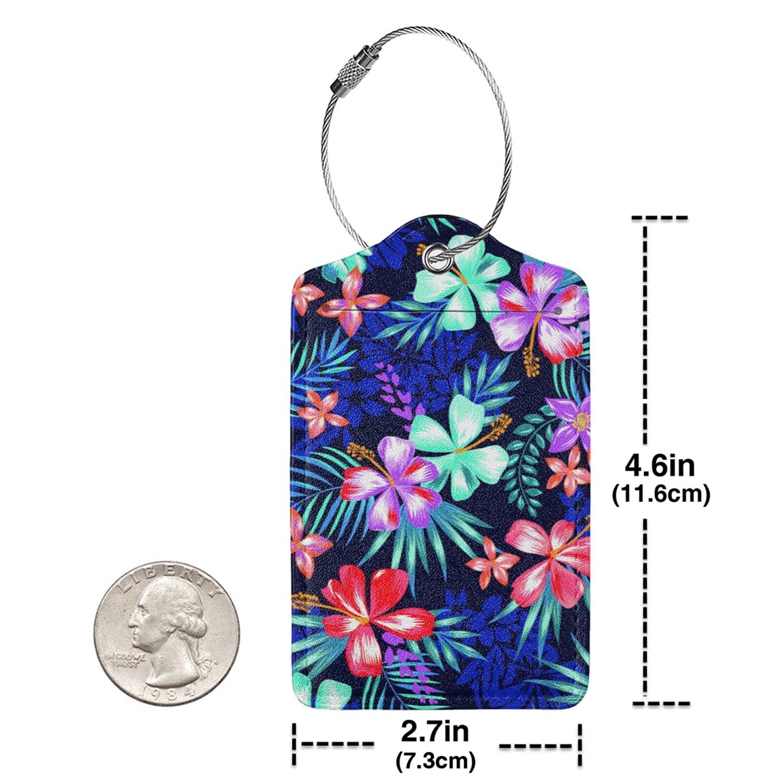 Lot De 2 étiquettes De Bagage Pour Valises, Fleurs, Oiseaux, Sacs De