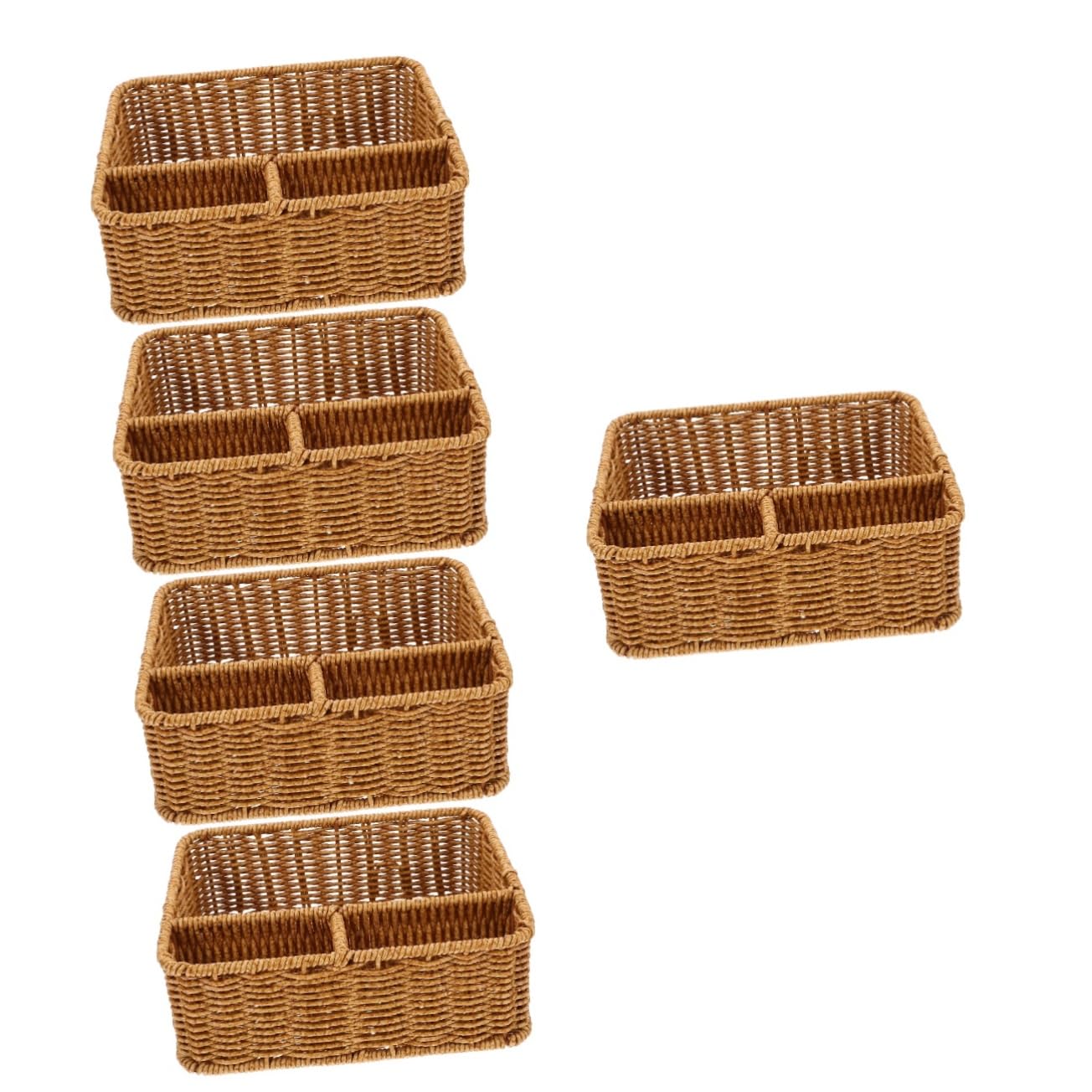 Cabilock Caja De 5 Piezas Caja De Papel Contenedor De Misceláneas Soporte Tejido para Pañuelos Faciales Cesta De Revistas Cubre Pañuelos Facial Rectangular Cesta De Mimbre Ratán De Plástico