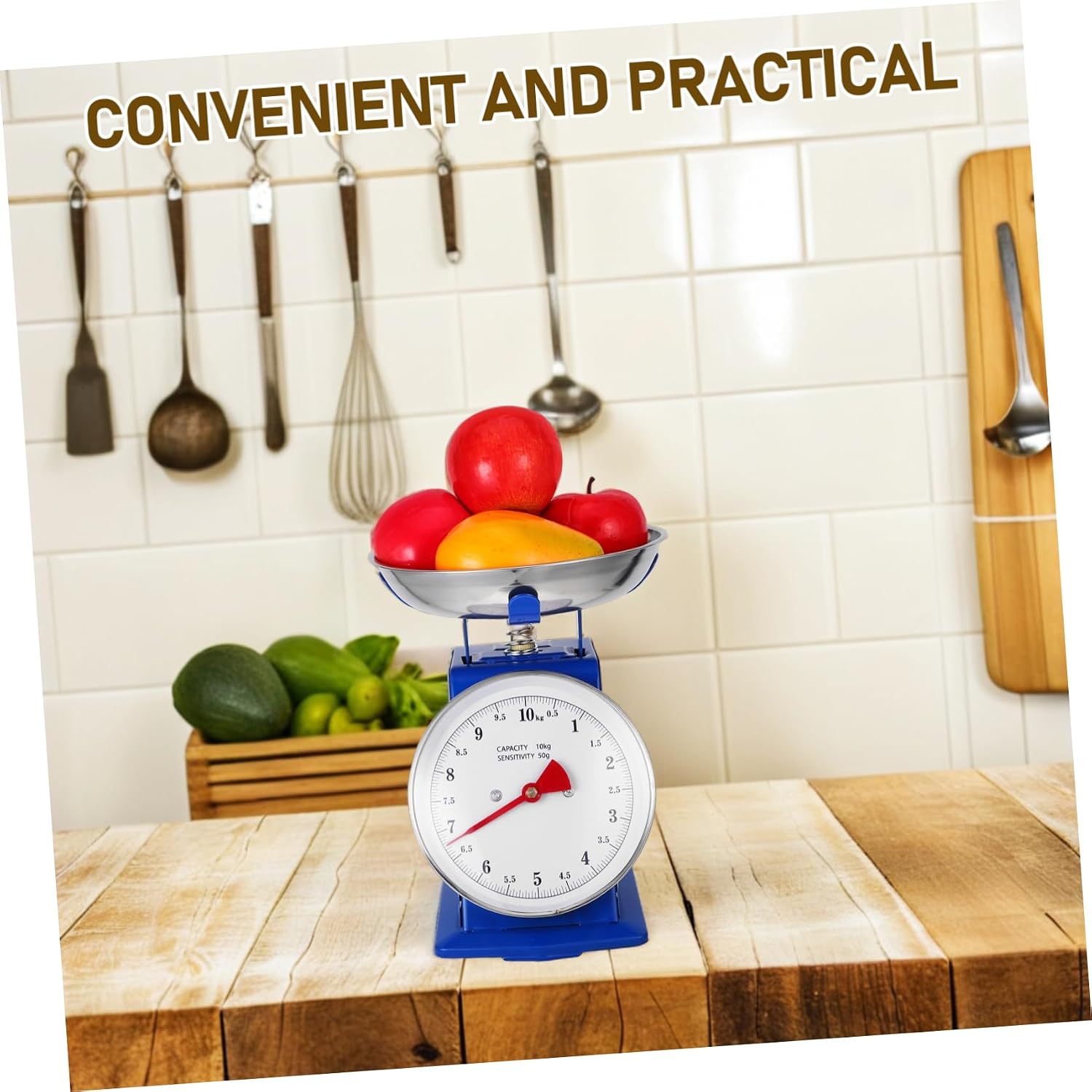 Healifty Retro Mechanical Kitchen Scale: 10kg Manual Weighing Scale with Large Dial and Detachable Tray for Dry Ingredients Fruits Vegetables Coffee Beans