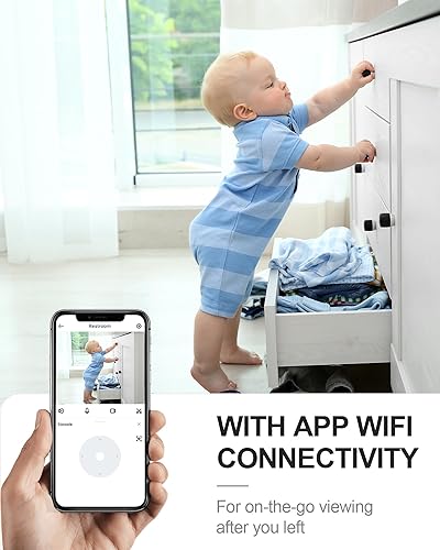 Miniatura 3 de Cámara interior 4K HD para seguridad interior con control de aplicación, detección de movimiento y visión nocturna, cámara inalámbrica WiFi Negro