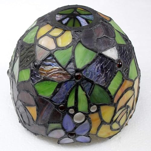 Miniatura 3 de WERFACTORY Tiffany - Lámpara de mesa estilo rosa roja, luz de escritorio de lectura con base de hoja de metal, 6 x 10 x 21 pulgadas, decoración de