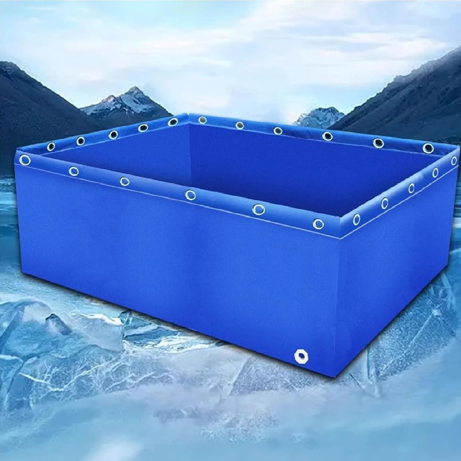 Piscina de lona de PVC con válvula de drenaje para retención de peces