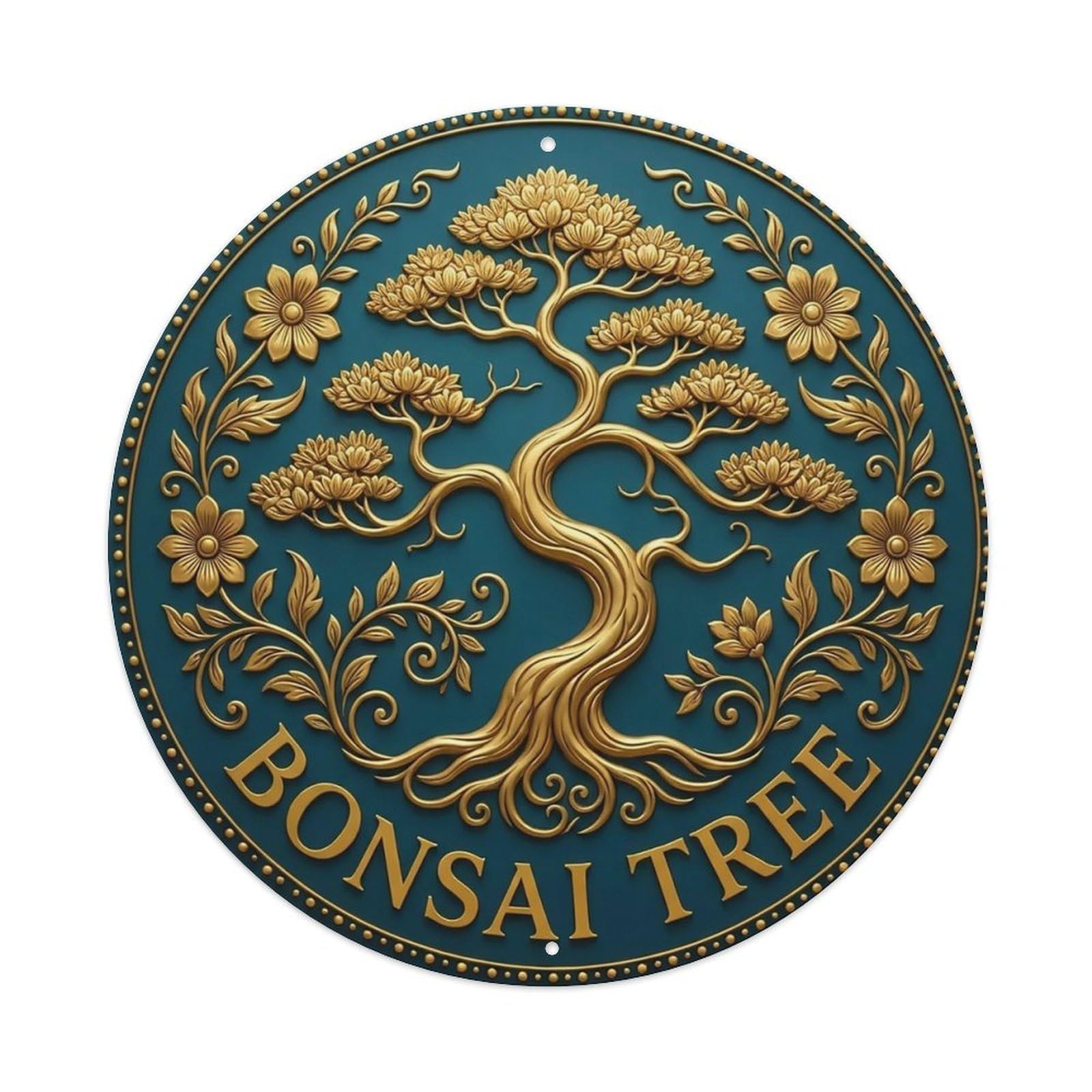 Vintage Bonsai Tree Flower Zen Yoga Metal Tin Sign