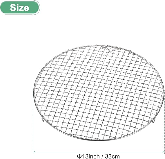 M METERXITY Cooling Rack, 13 Round Stainless Steel Baking Rack with 20mm Legs for BBQ/Cooking/Roasting/Grilling/Steaming/Drying, Wire Cooling Rack for Baking [Silver]