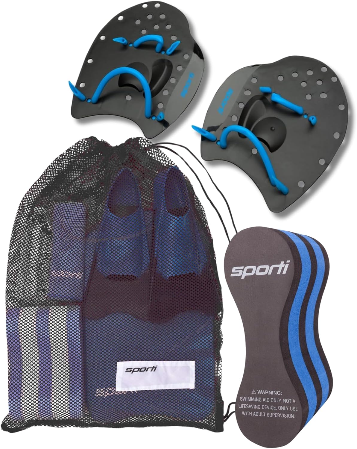 Combo Swim Paddle, Pull Buoy, Mesh Bag