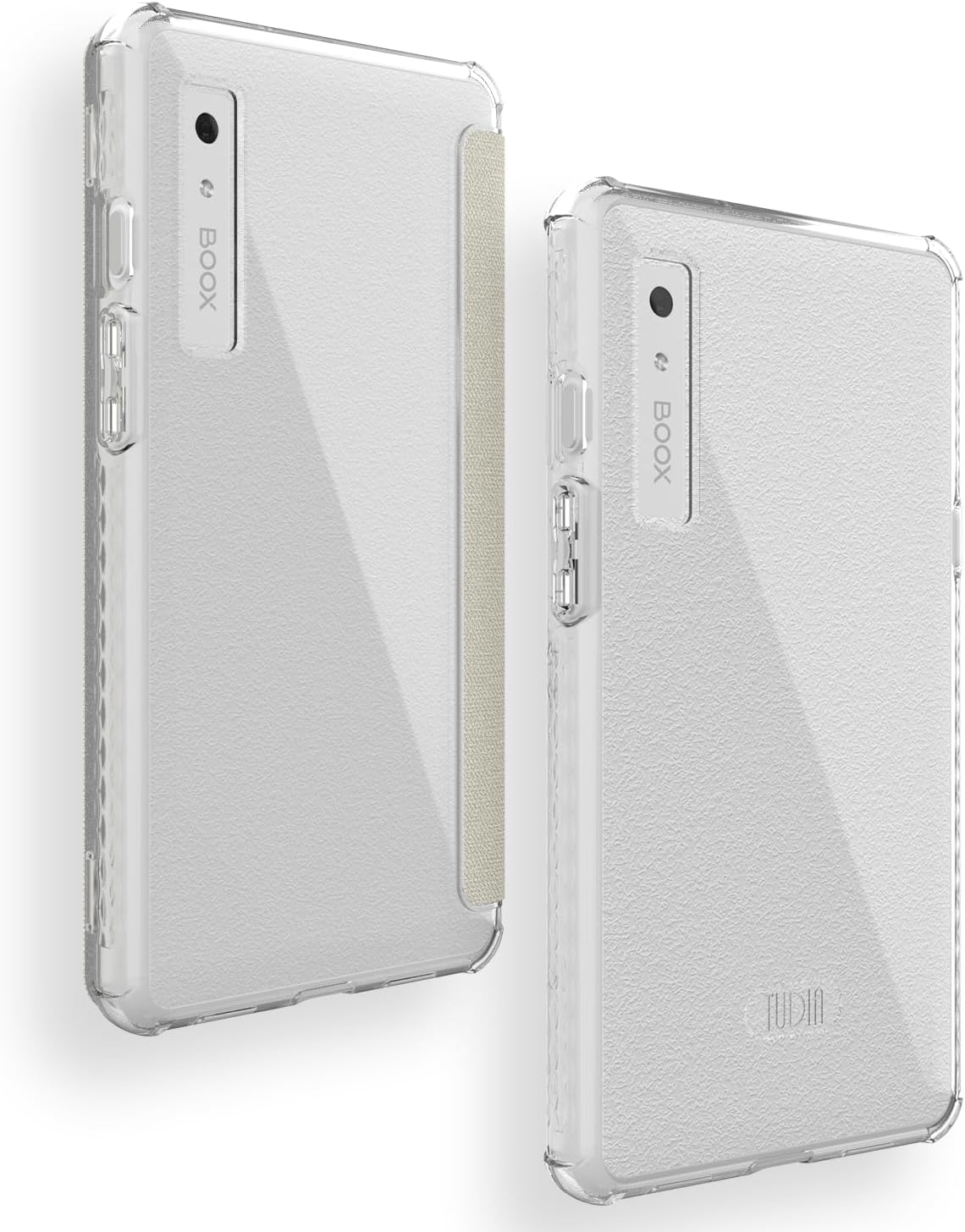 TUDIA [2-in-1 Case Bundle] Designed for Onyx Boox Palma 2 - Includes SKN Flip V2 with Auto Wake/Sleep & SKN Clear Shockproof Slim Back Cover - [DO NOT FIT Palma 2 PRO] - Clear & Clear Beige