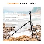 K&F CONCEPT Tripod with Phone Mount and Remote, 72''/184cm Camera Tripod Monopod with 360 Panorama Ball Head Quick Release Plate for DSLR Camera, Camcorder, iPhone,Max Load 22lbs/10kg